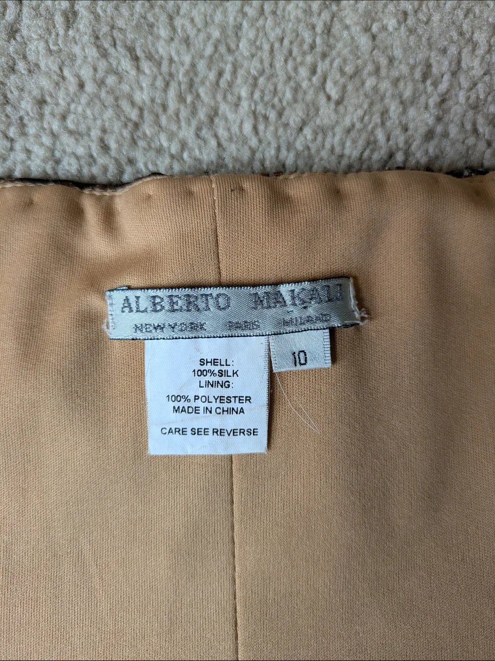 Alberto Makali Beige Silk Vintage Y2K Fairycore Festival Animal Print Bodice - Picture 15 of 16
